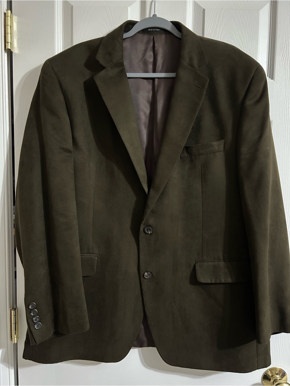 Lauren Ralph Lauren Olive Green Faux Suede Sport Coat 46R EUC